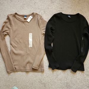 Old Navy Ribbed Plush-Knit Long Sleeve Shirts Xs Sm